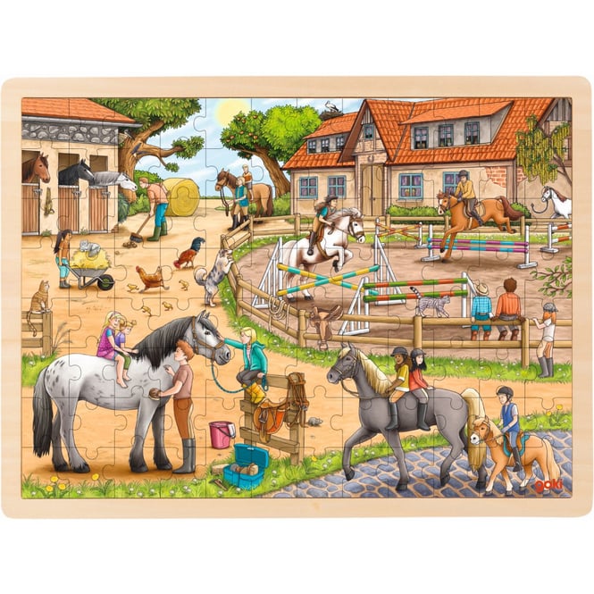 Goki - Einlegepuzzle Reiterhof - 96 Teile