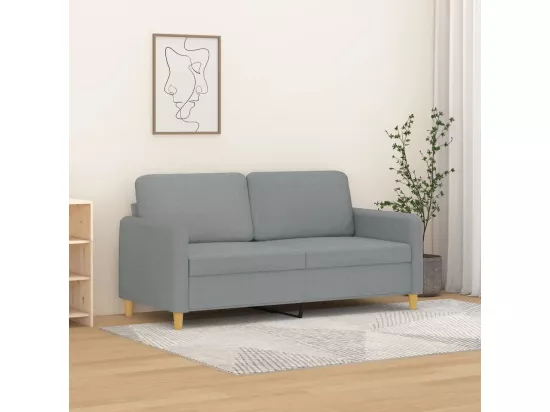 Canapé à 2 places Gris clair 140 cm Tissu