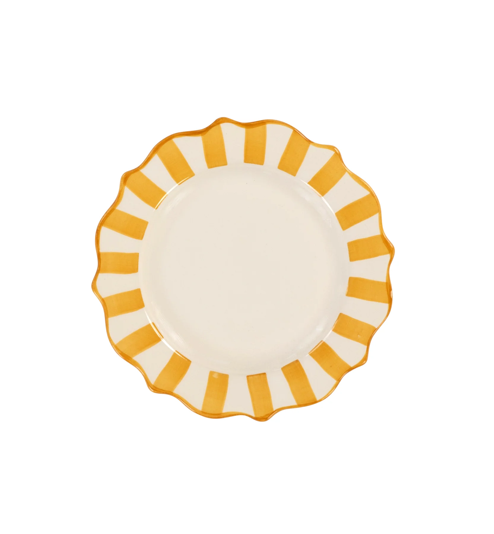 Anna + Nina  Yellow Scalloped frokosttallerken, Gul - Ø22 cm