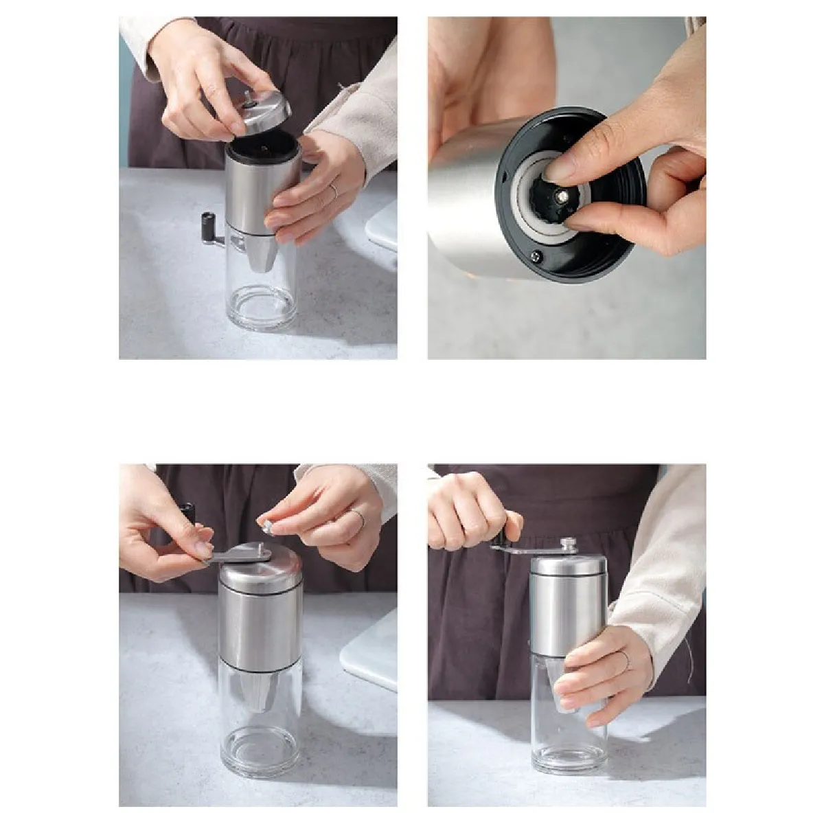 Universal Moulin à café conique - Argent