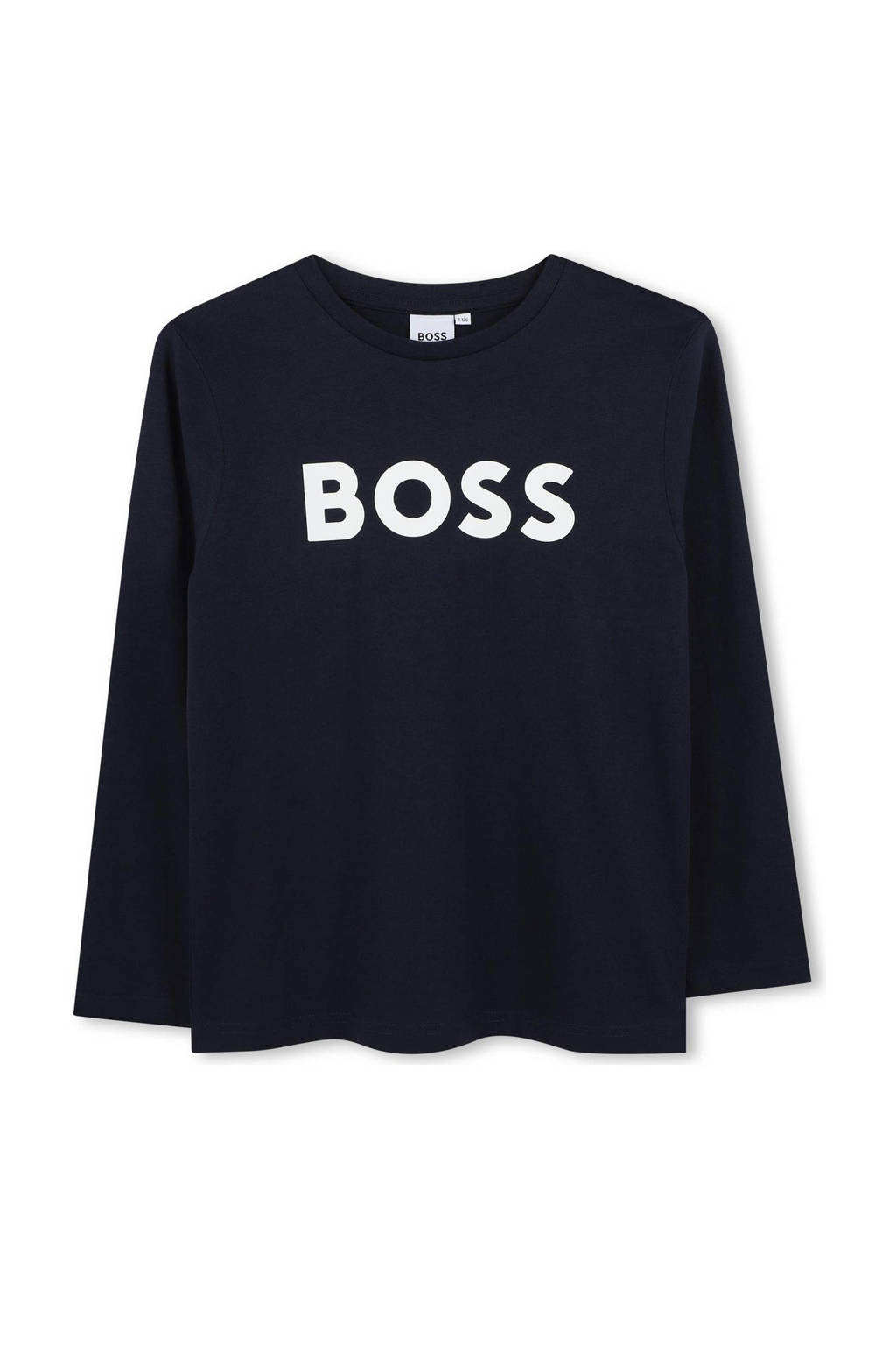 BOSS longsleeve met logo donkerblauw