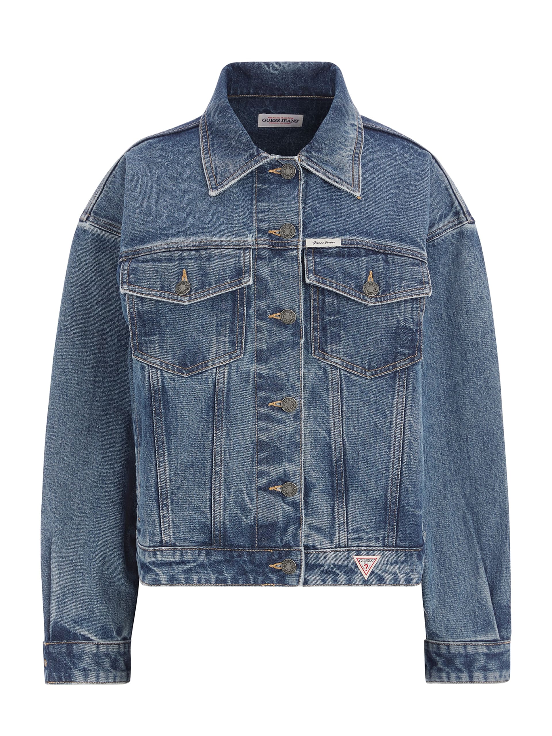 Jaqueta jeans oversized estilo caminhoneiro