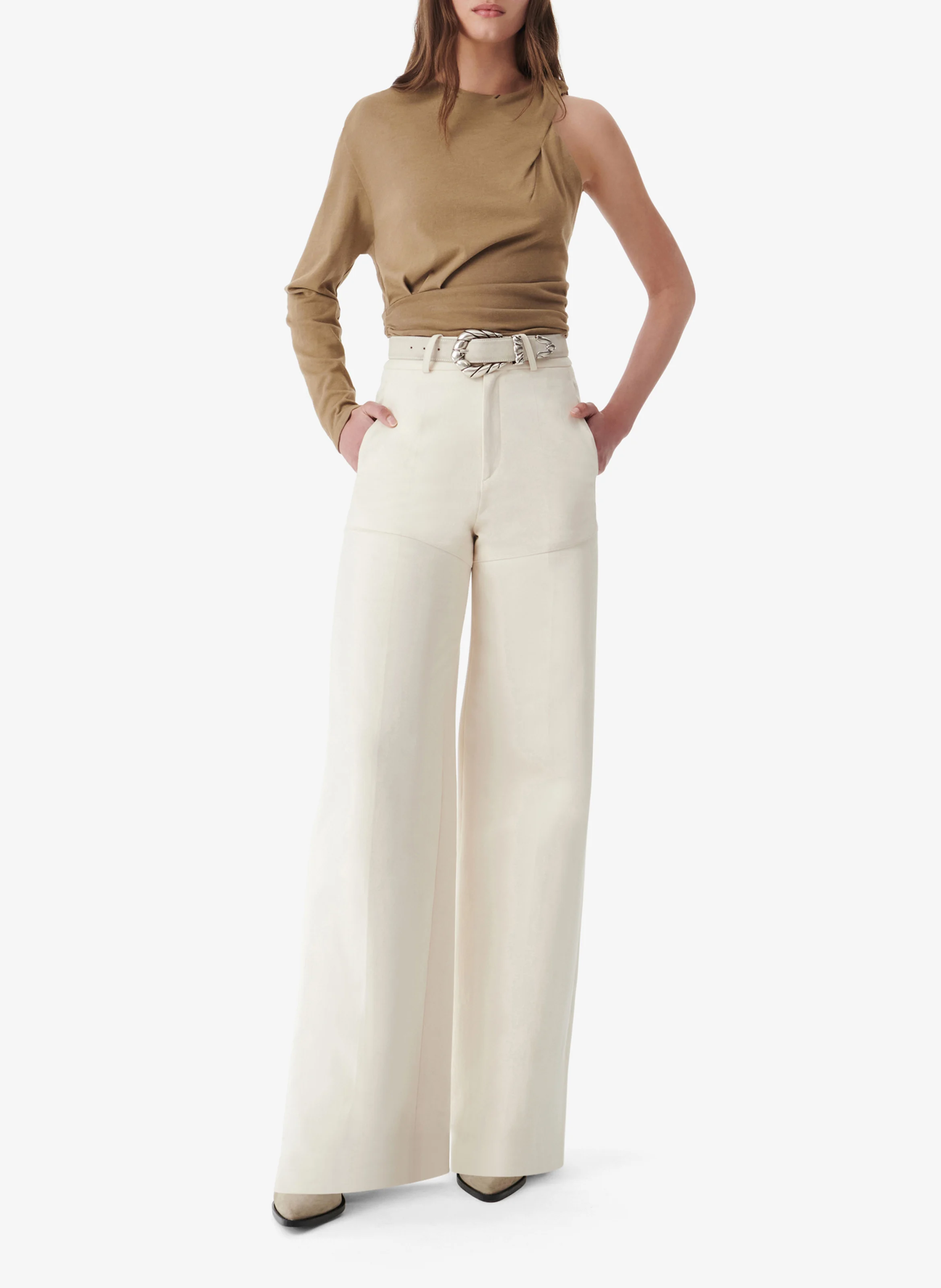 JOVANKA - Top asymétrique ajusté | Kaki