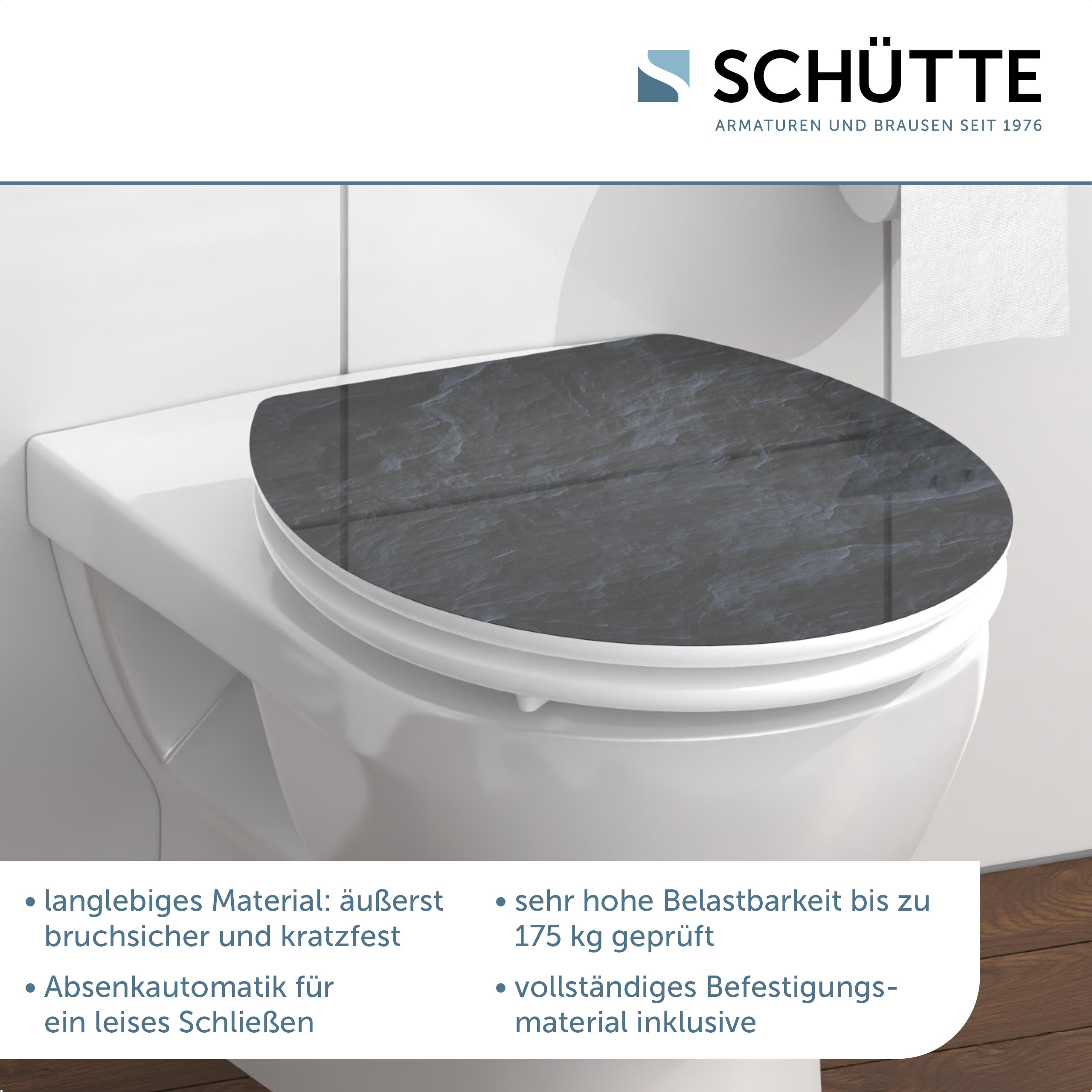 SCHÜTTE MDF HG WC-Sitz BLACK STONE, mit Absenkautomatik