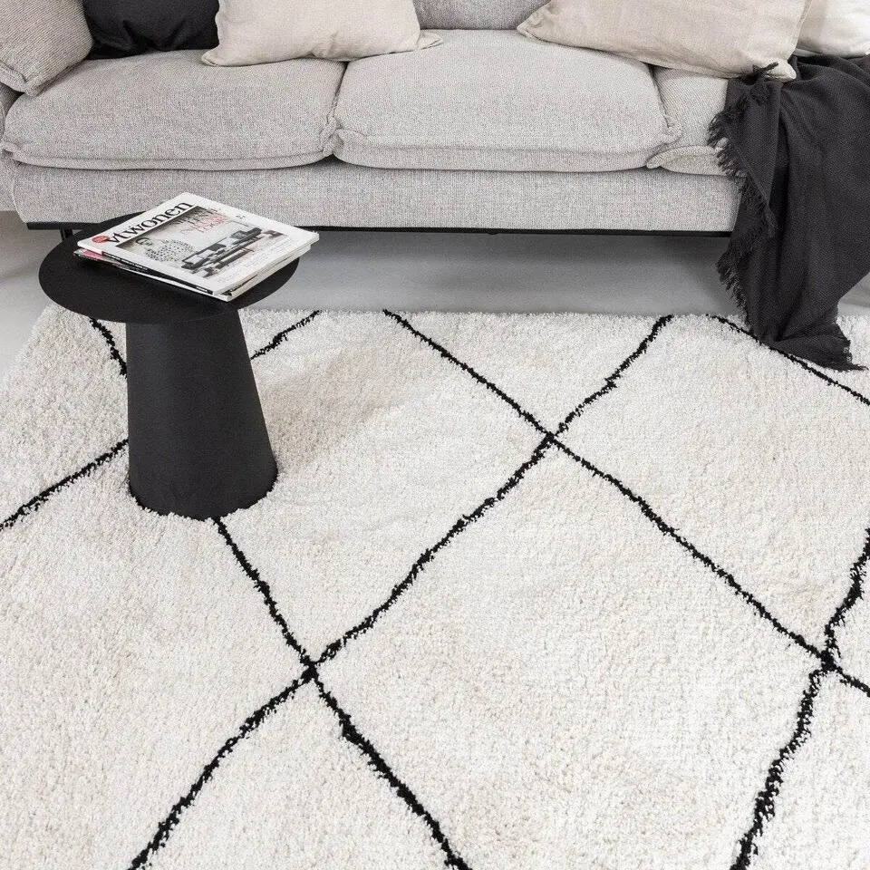 Interieur05 berber vloerkleed Nea wit/zwart - 230 x 160 cm