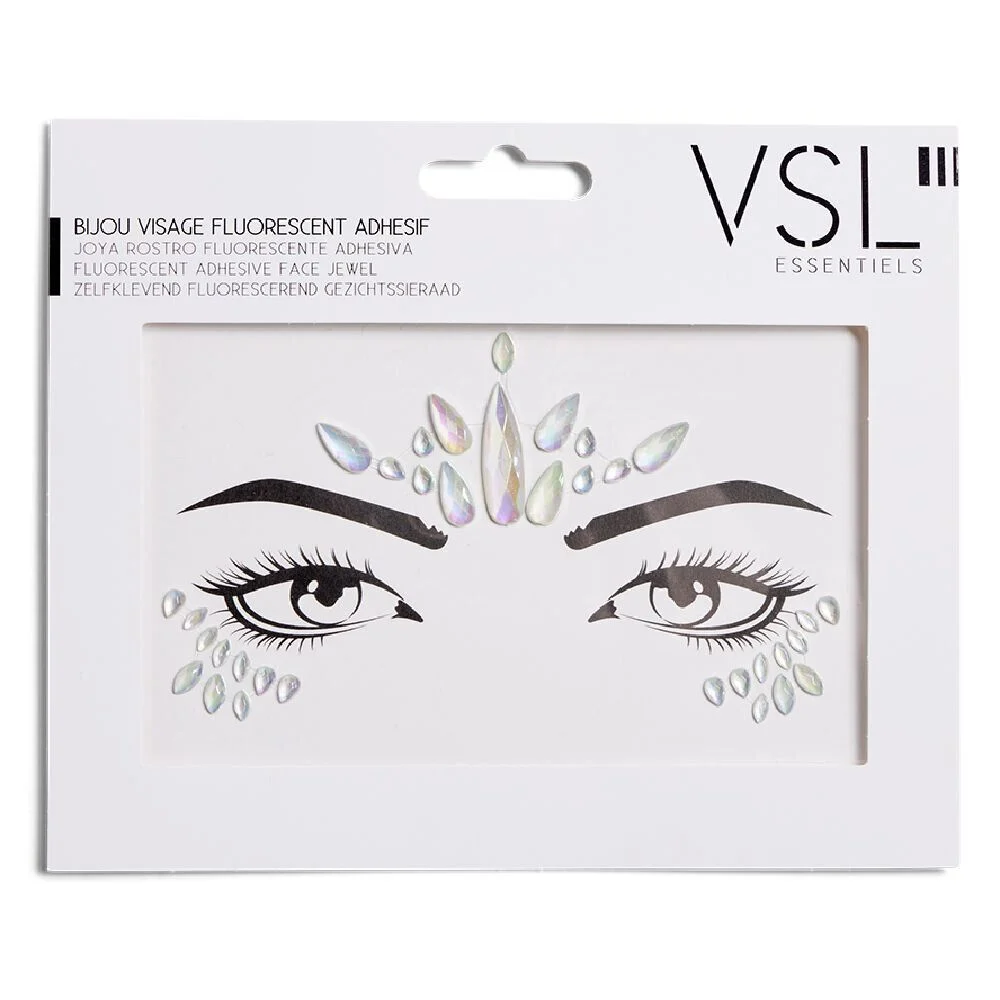Bijoux de visage adhésifs iridescents - 3 modèles