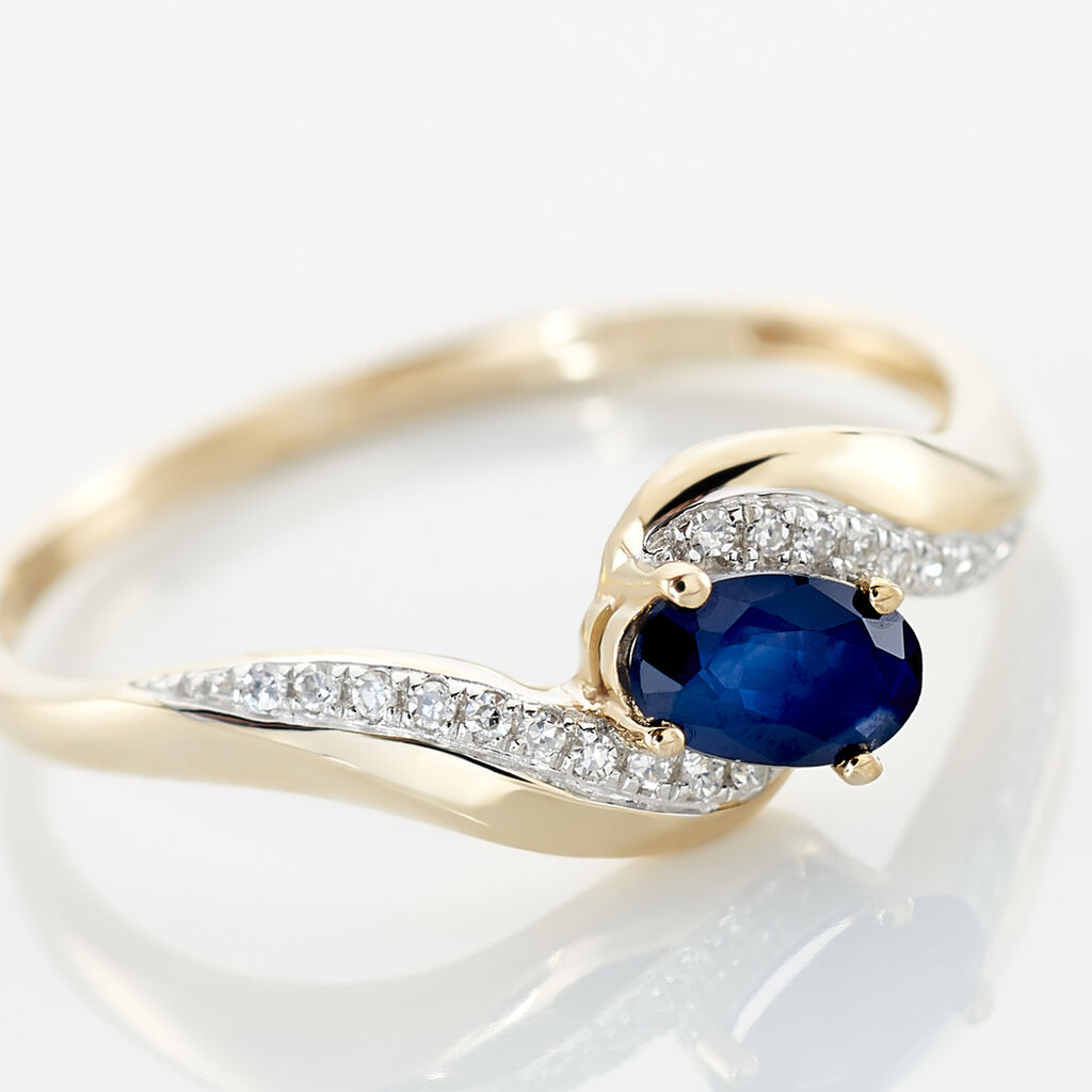 Bague Celestine Or Jaune Saphir Et Diamant