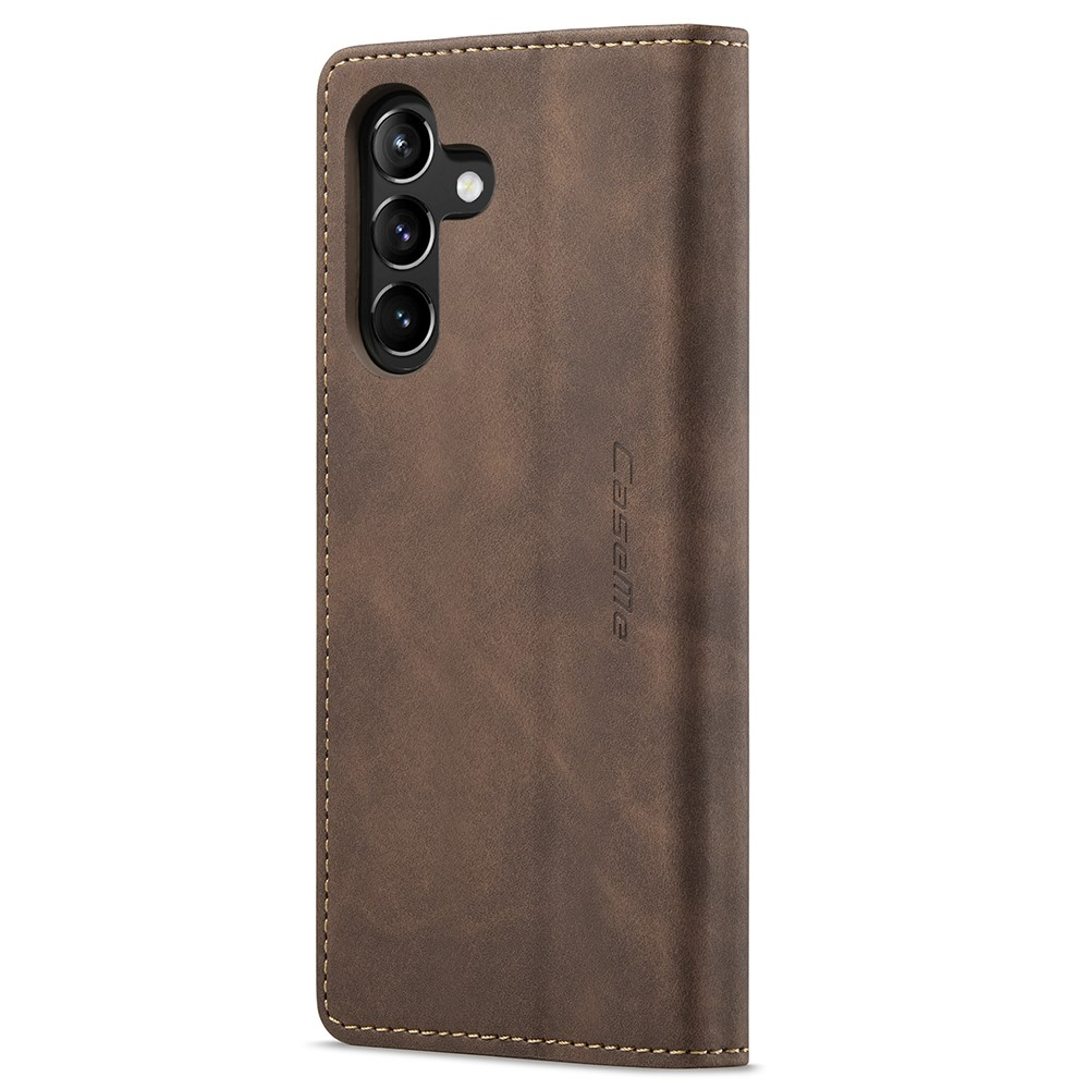 Samsung Galaxy A54 5G Leder Tasche Flip Wallet Etui mit Kartenfächern - Dunkelbraun