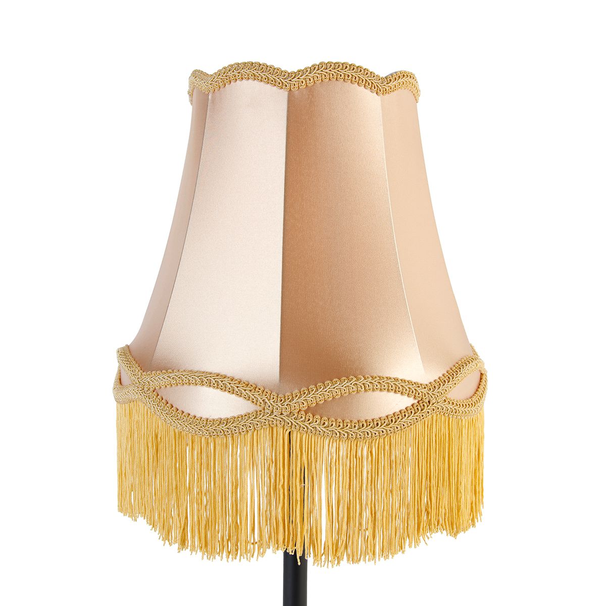 Klassieke tafellamp zwart met granny kap goud 30 cm - Simplo