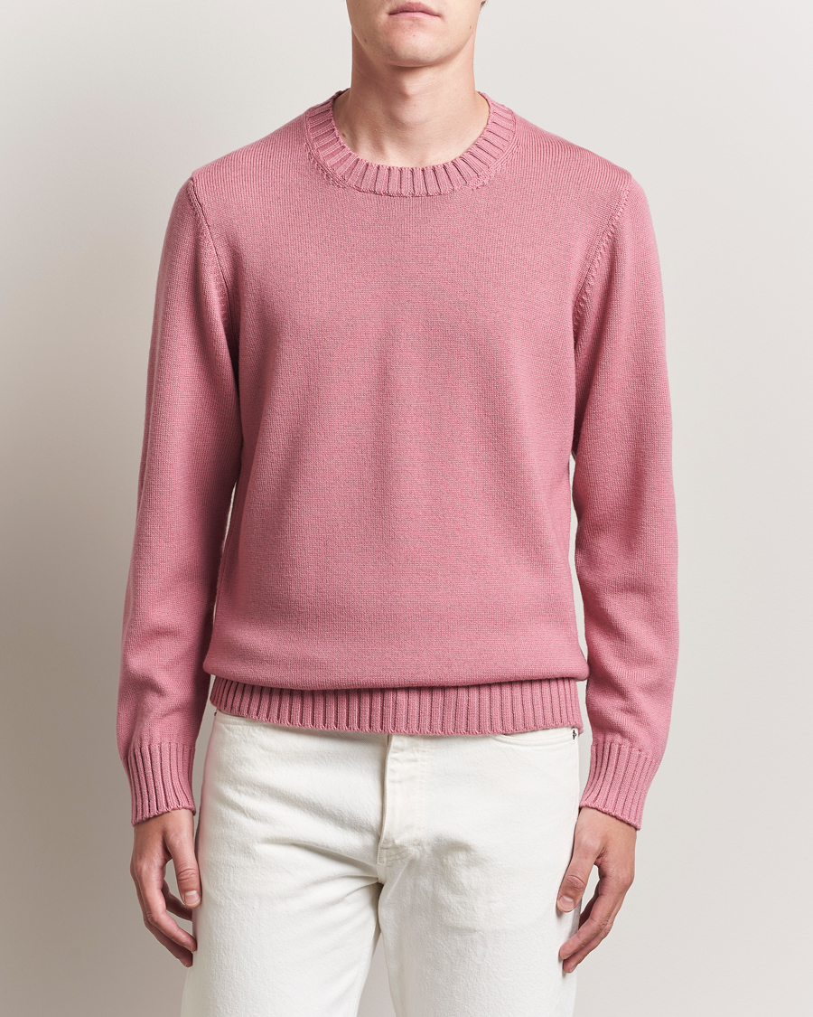 Piacenza Cashmere Brushed Wool Crew Neck Pink