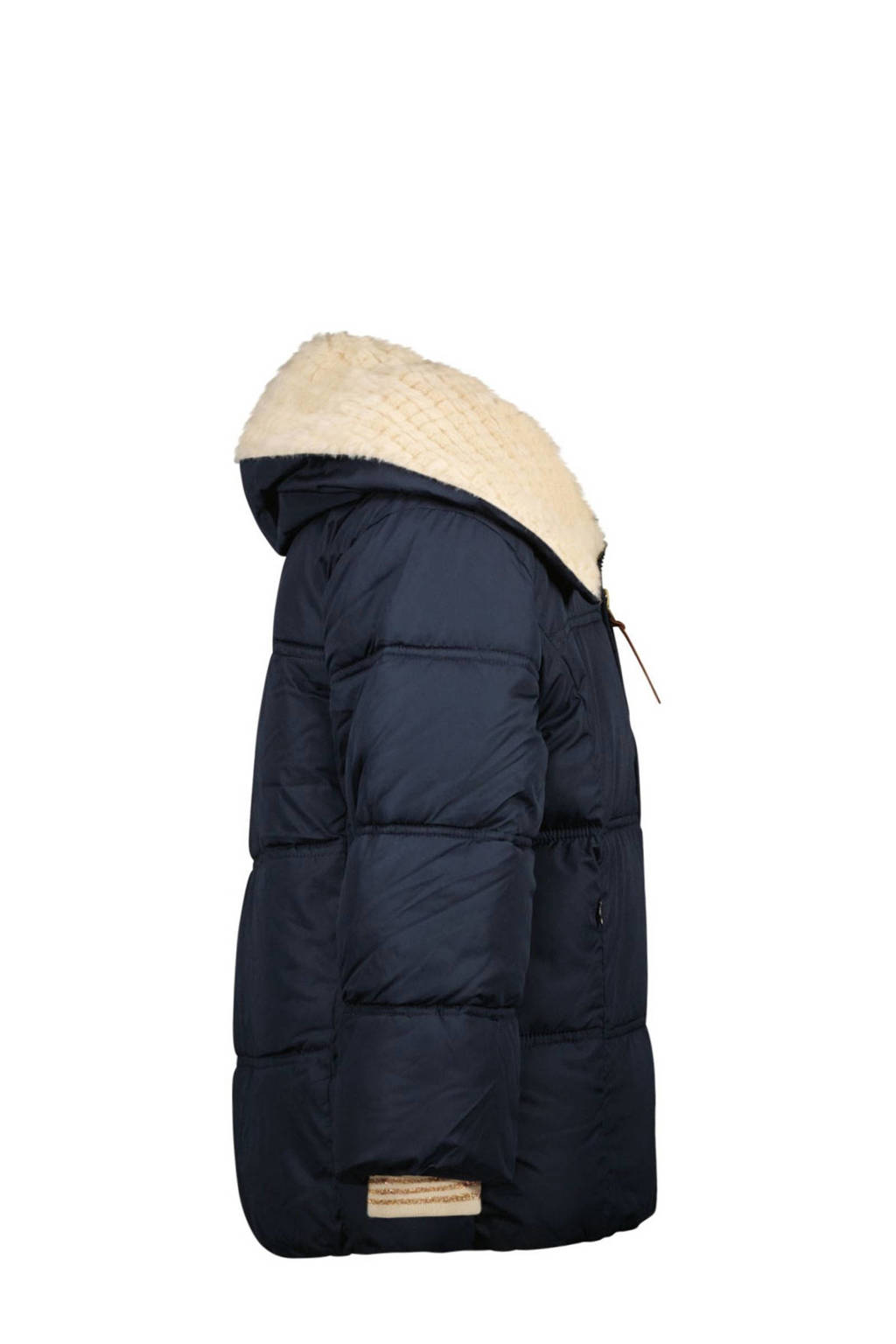 Like Flo quilted gewatteerde winterjas Amaya donkerblauw/beige