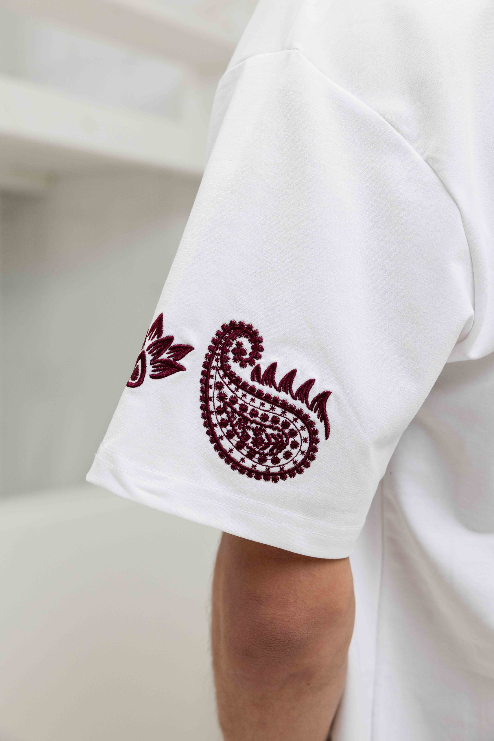 Project X Paris Embroidered T-Shirt Heren Gebroken Wit