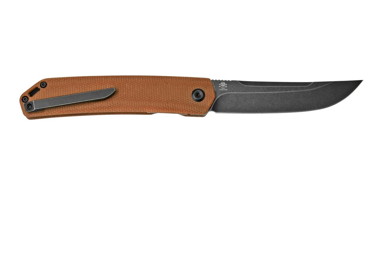 Kansept Hazakura T1019C5 Brown Micarta zakmes, Max Tkachuk design