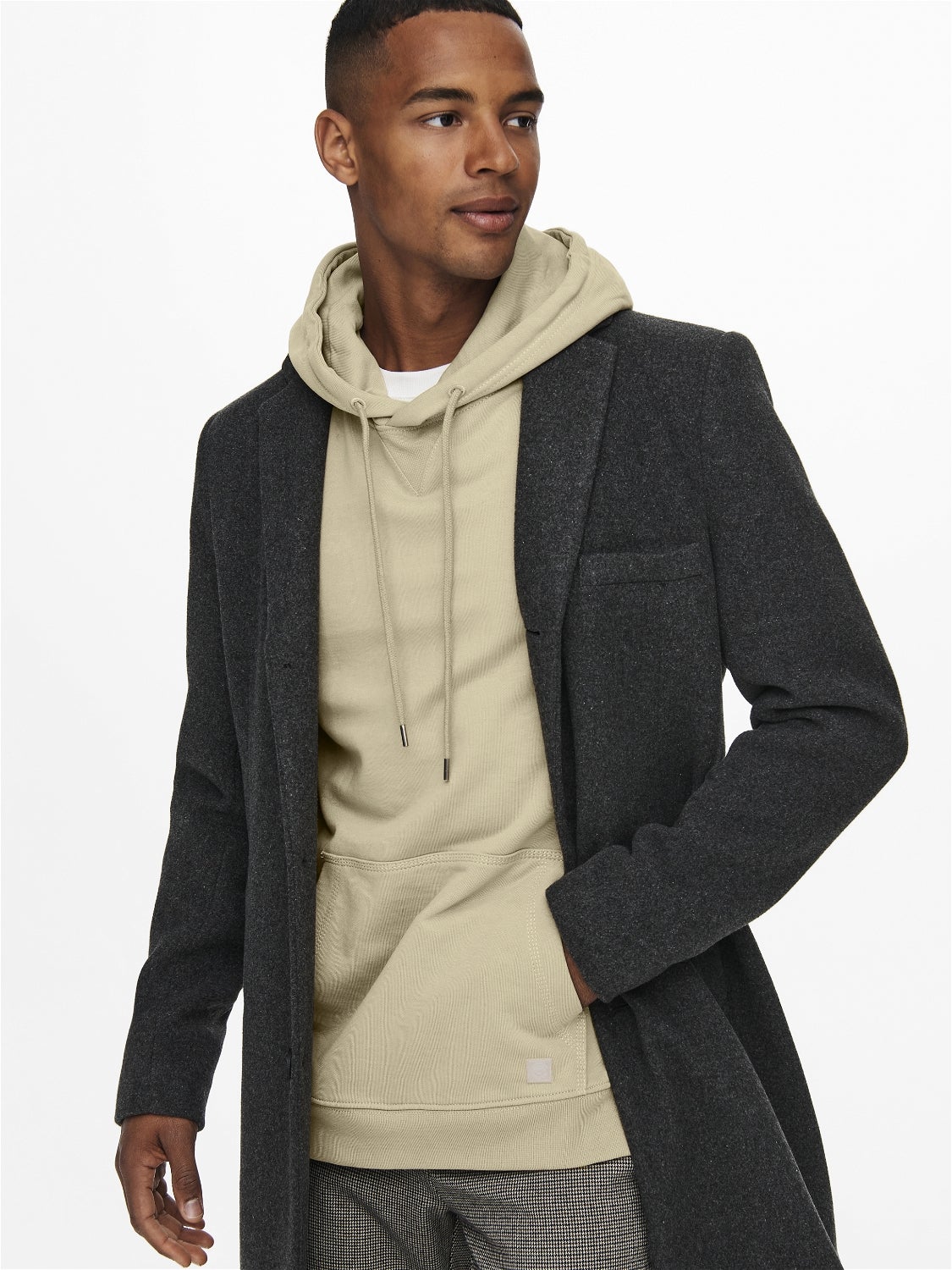 ONSJAYLON Mantel Dark Grey Melange