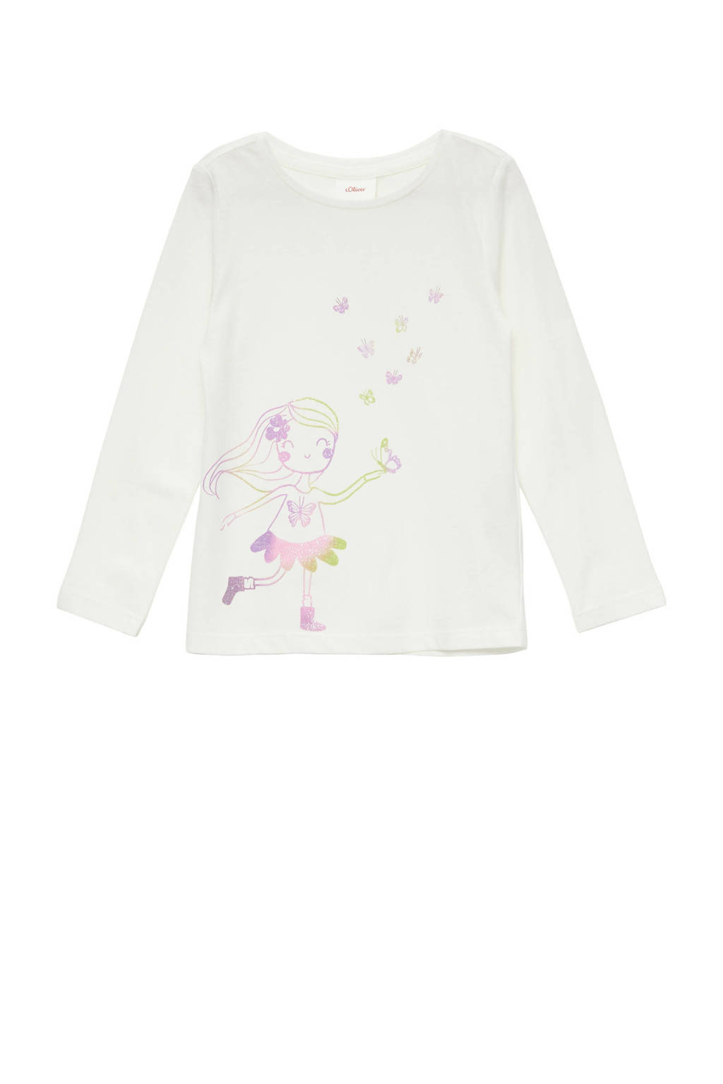 s.Oliver longsleeve met printopdruk wit