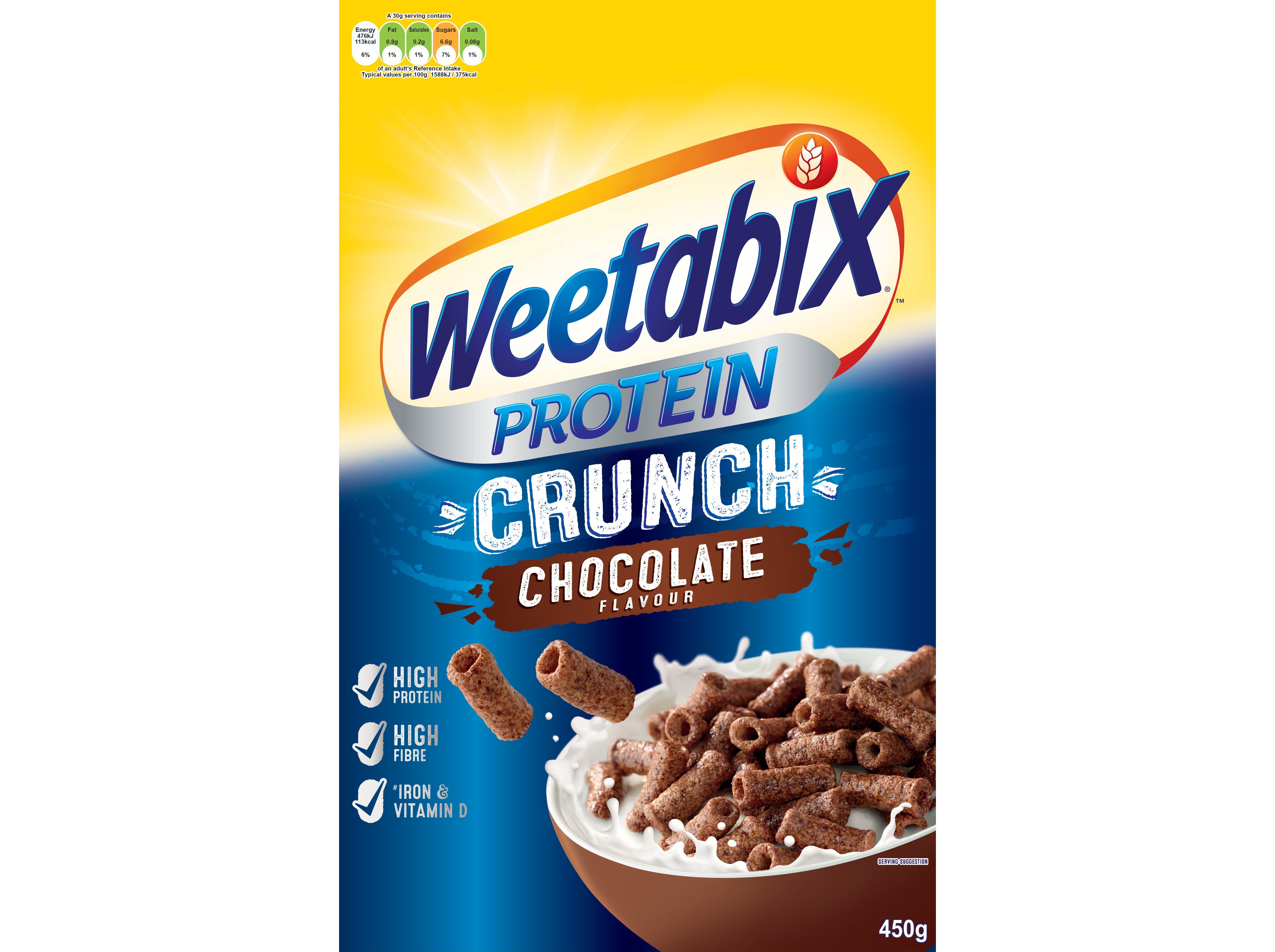 CEREAIS WEETABIX PROTEÍNA CRUNCH CHOCOLATE 450G