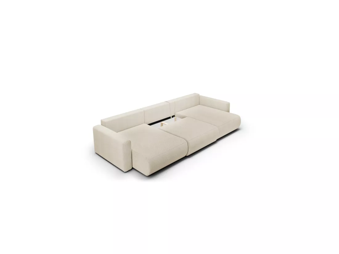 Canapé d'angle convertible 5 places WELLY U Beige