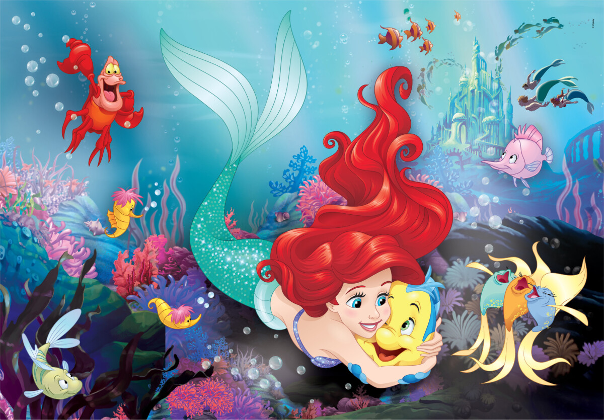 Disney Puslespil - Den Lille Havfrue - Maxi Super Color - Clementoni - 24 Brikker