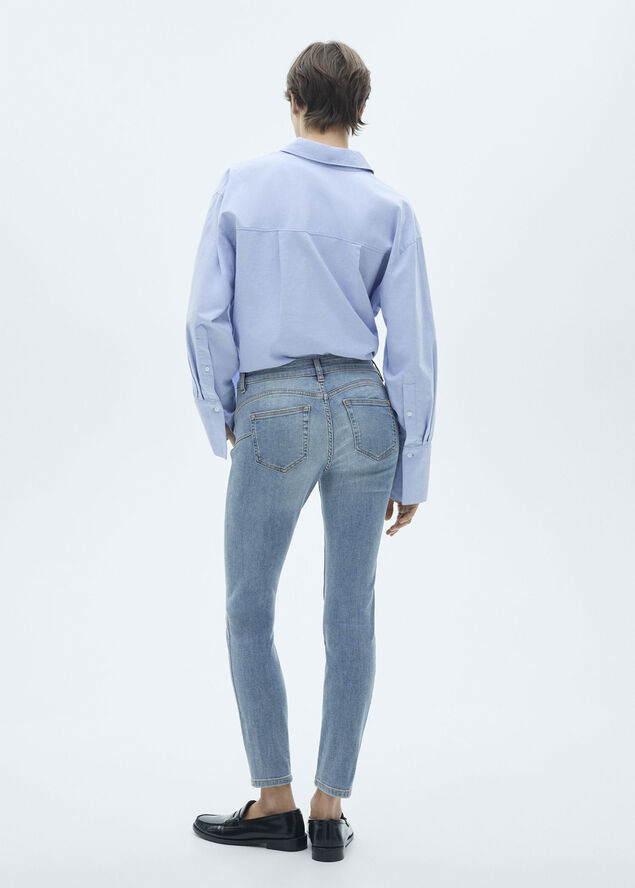 MANGO Low-rise push-up skinny jeans Open blue