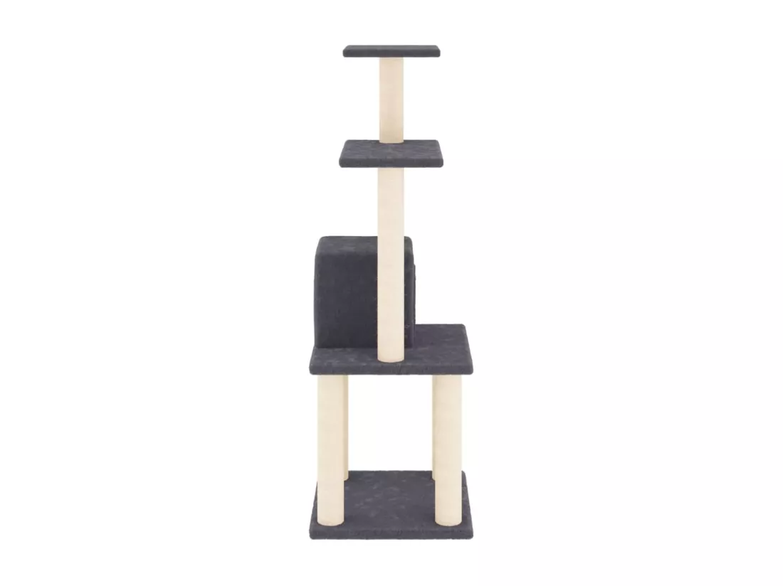 Arbre à chat avec griffoirs en sisal Gris foncé 105 cm