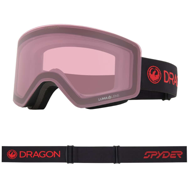 Masque de ski DRAGON R1 OTG BLACKRED/LLREDION+LLLTROSE