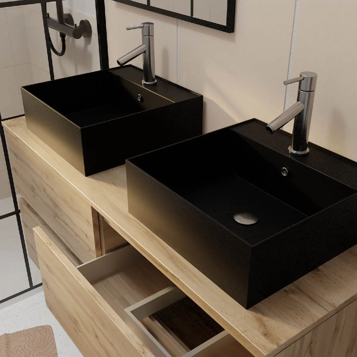 AURLANE TIMBER - Meuble salle de bain 120 cm