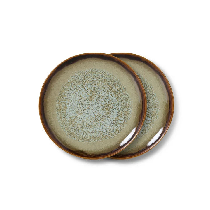 HKliving - 70's Teller Ø 17,5 cm, contrast (2er-Set)
