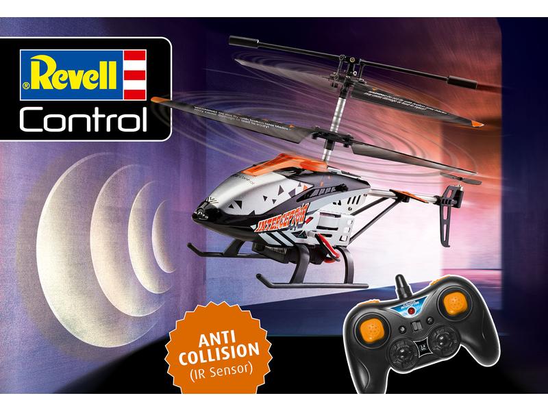 Revell Control Helikopter Interceptor, Anti-Crash RTR 3-Kanal Koaxial Helikopter mit «Anti Crash» Sensoren