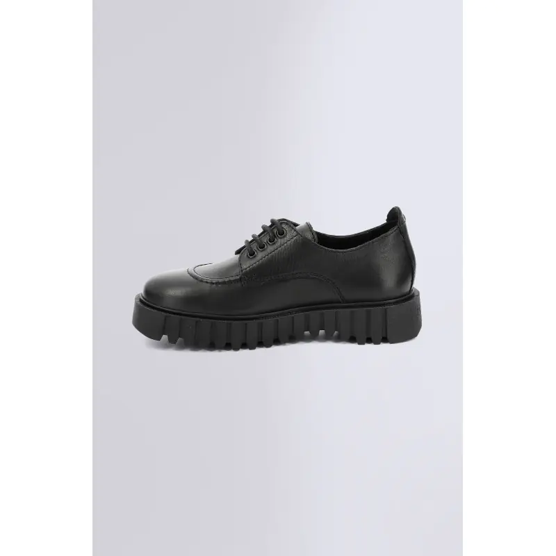 KICK FAMOUS NOIR DERBIES Cuir Femme