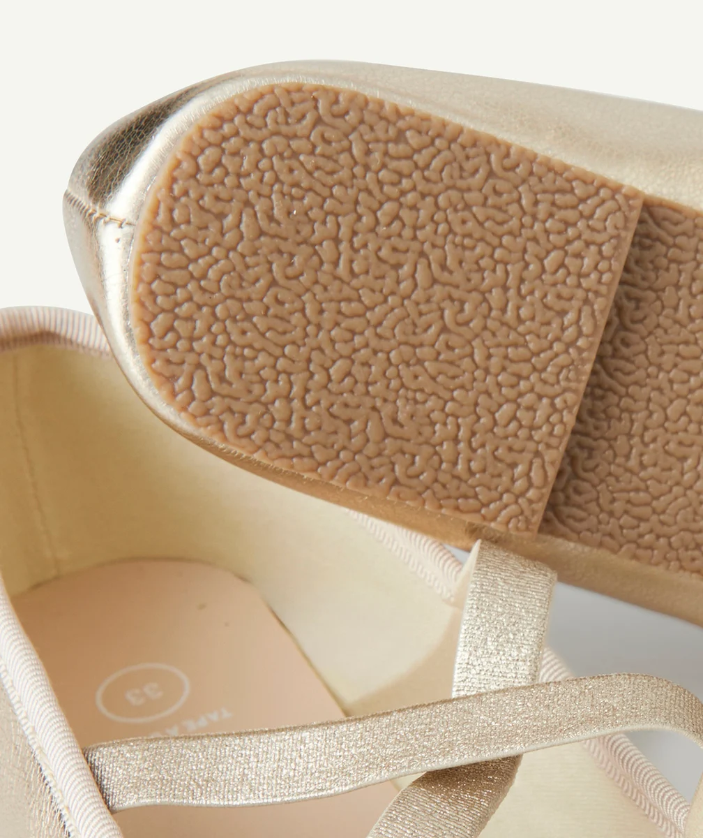 ballerines fille couleur dorée avec noeud