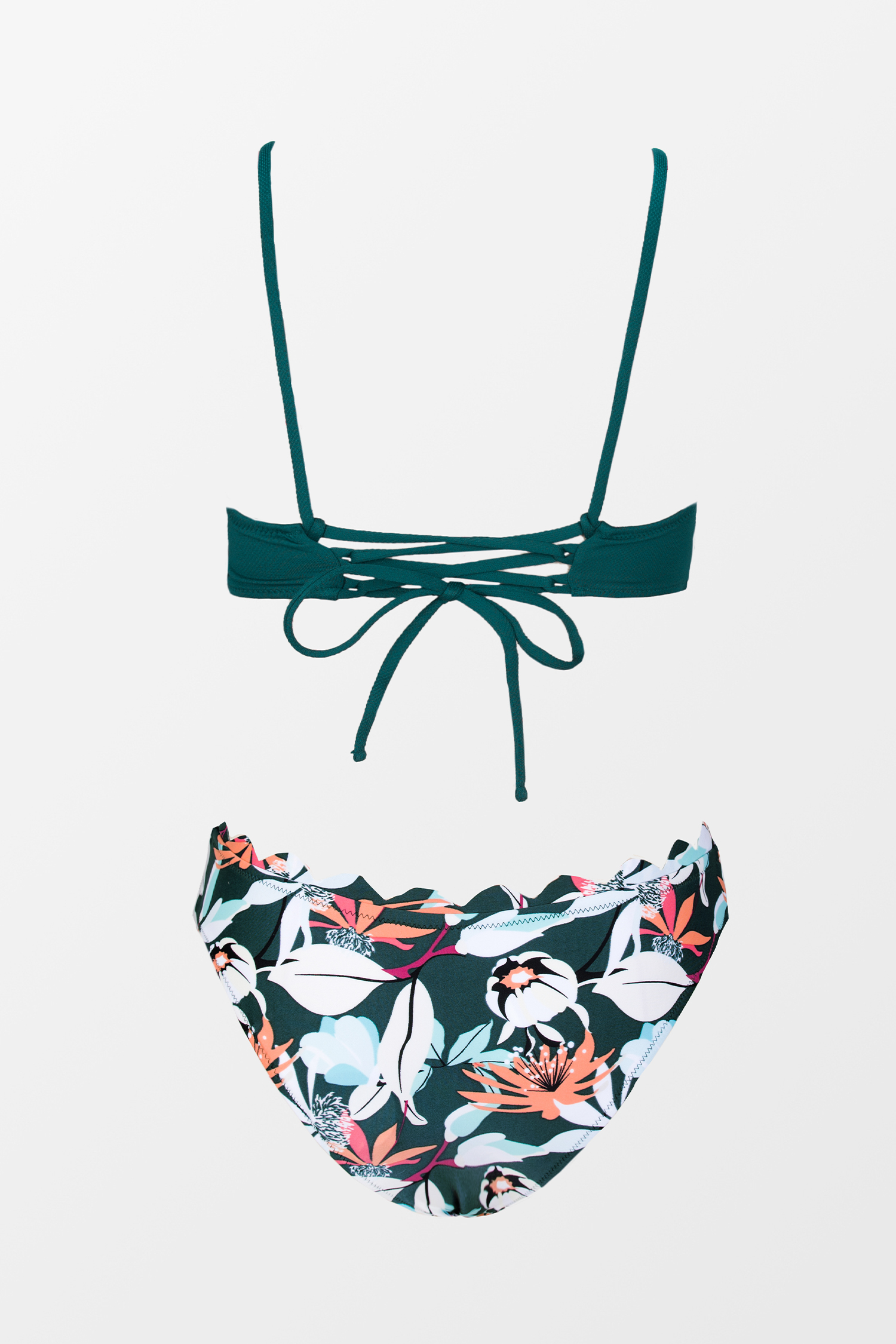 Bikini inférieur à bordures festonnées