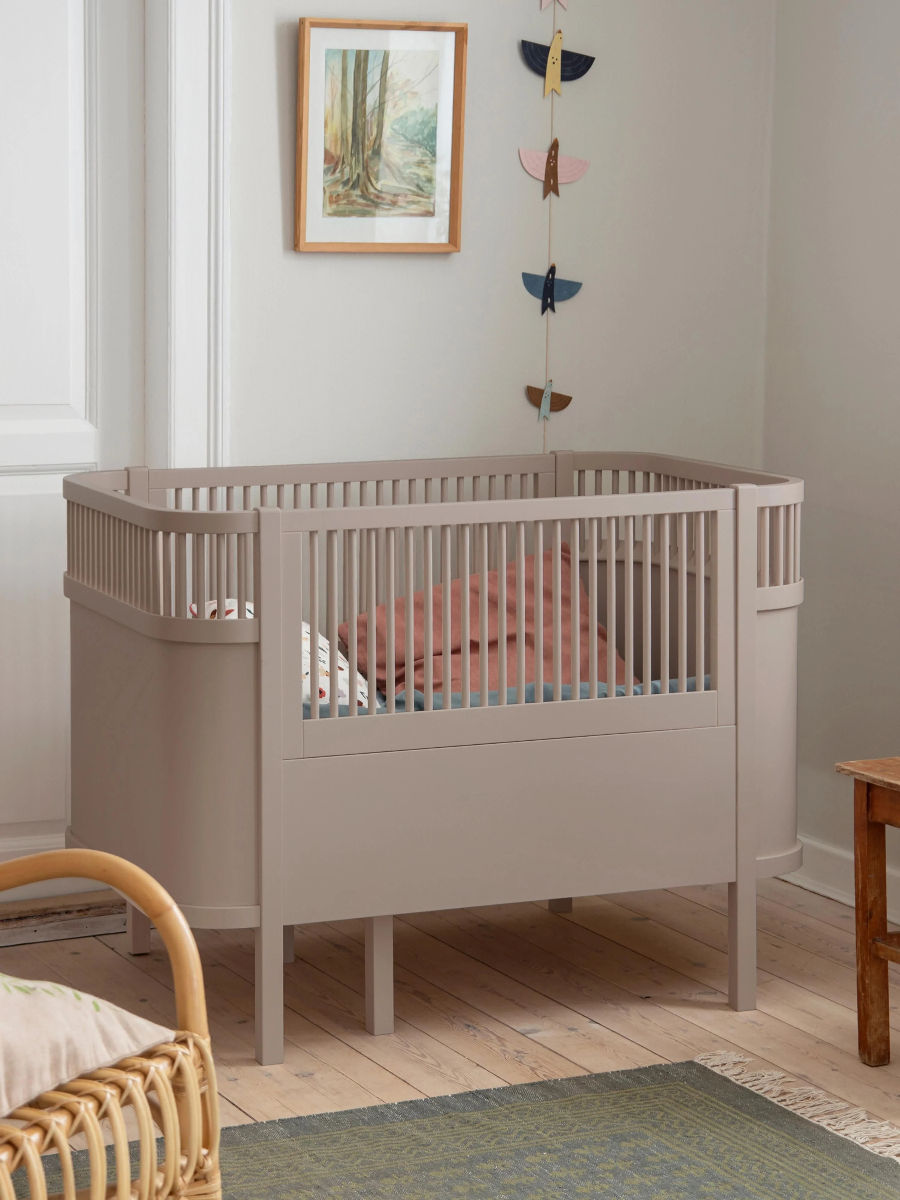 Uitschuifbaar babybed van berkenhout Baby Bed Baby & Jr., 70 x 110/150 cm