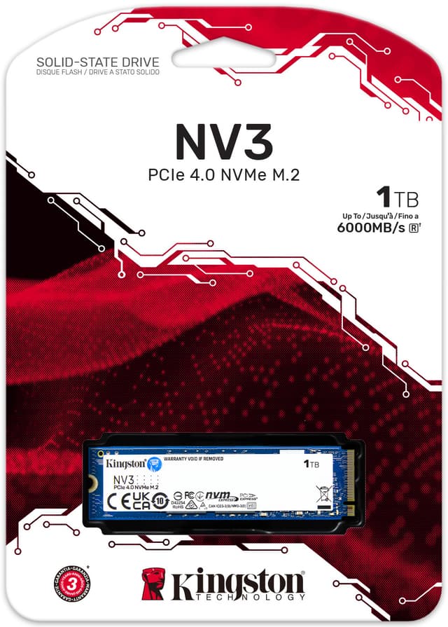 Kingston NV3 M.2 NVMe Gen 4 internal SSD (1TB)