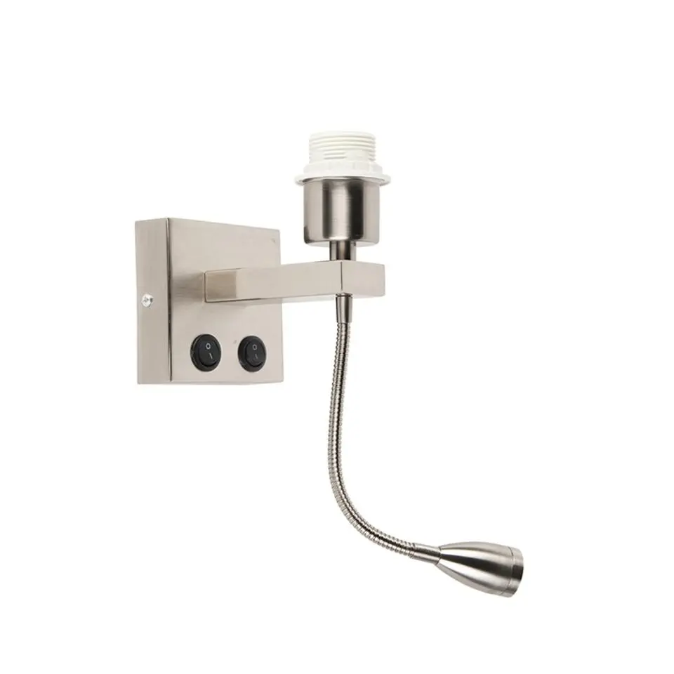 Qazqa wandlampen brescia combi zilverkleurig e27