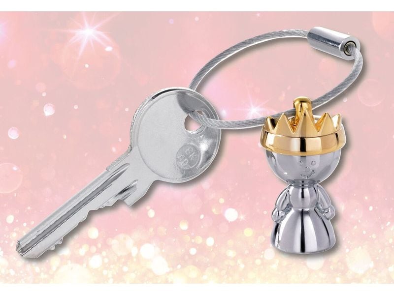 Troika Schlüsselanhänger Little Queen Silber / Gold Schlüsselanhänger mit goldener Krone