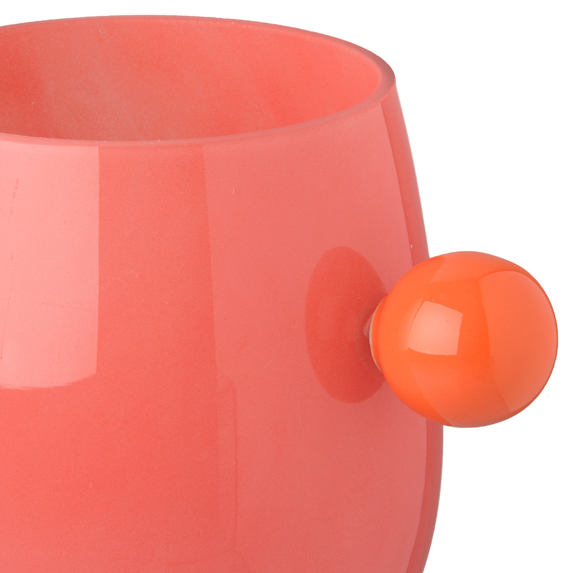 Kleine Vase mit Knubbel hellrot / orange