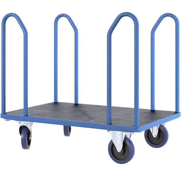Eurokraftpro Carro de Plataforma Varões Laterais, Cxl Das Superfícies de Carga 1250 X 800 mm, Completamente Elástico Azul Claro Ral 5012 - M16873237-693407