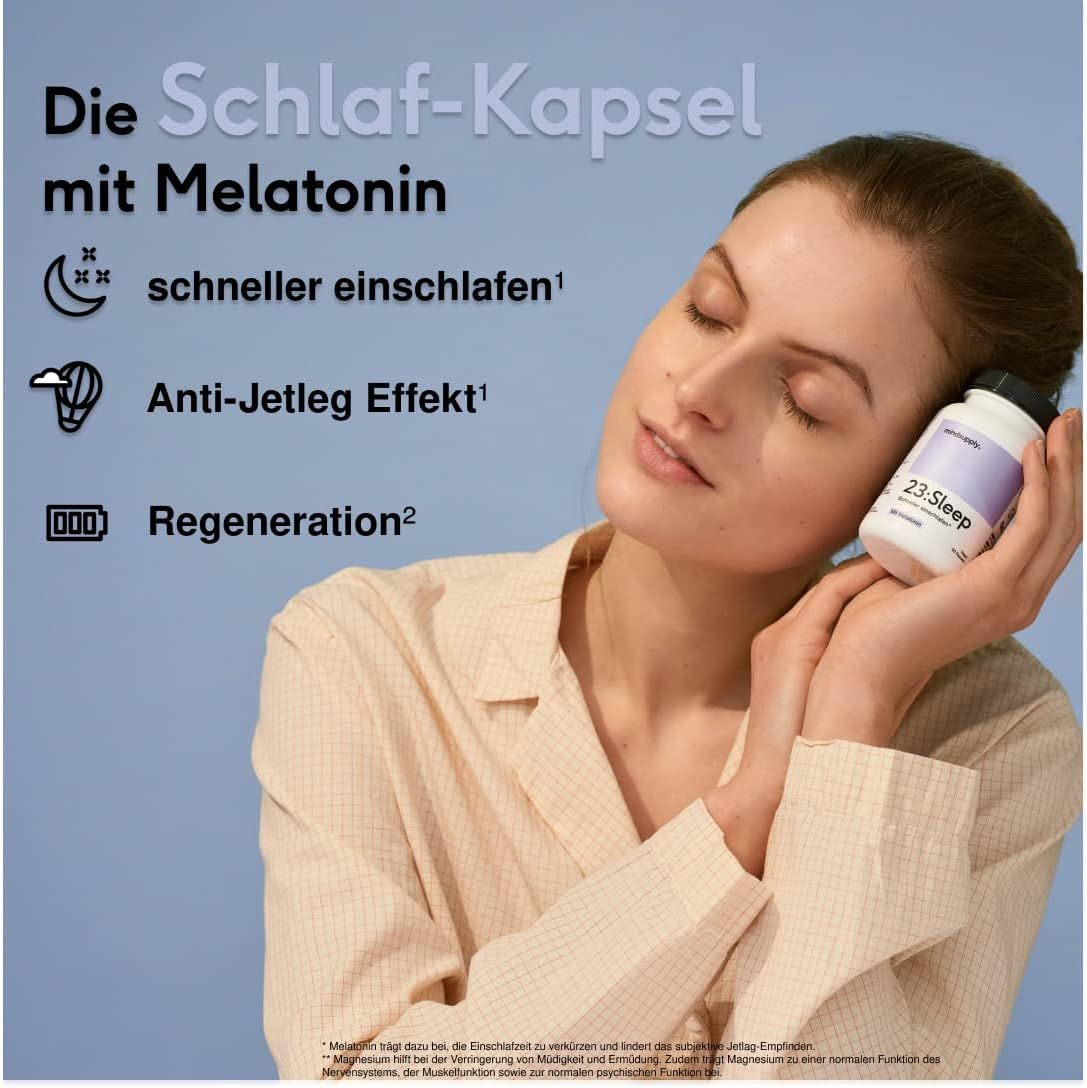 mindsupply SLEEP - Einschlaf Kapseln mit Melatonin und Melisse