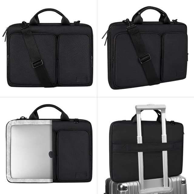Laptopmappe med skulderrem Sort S