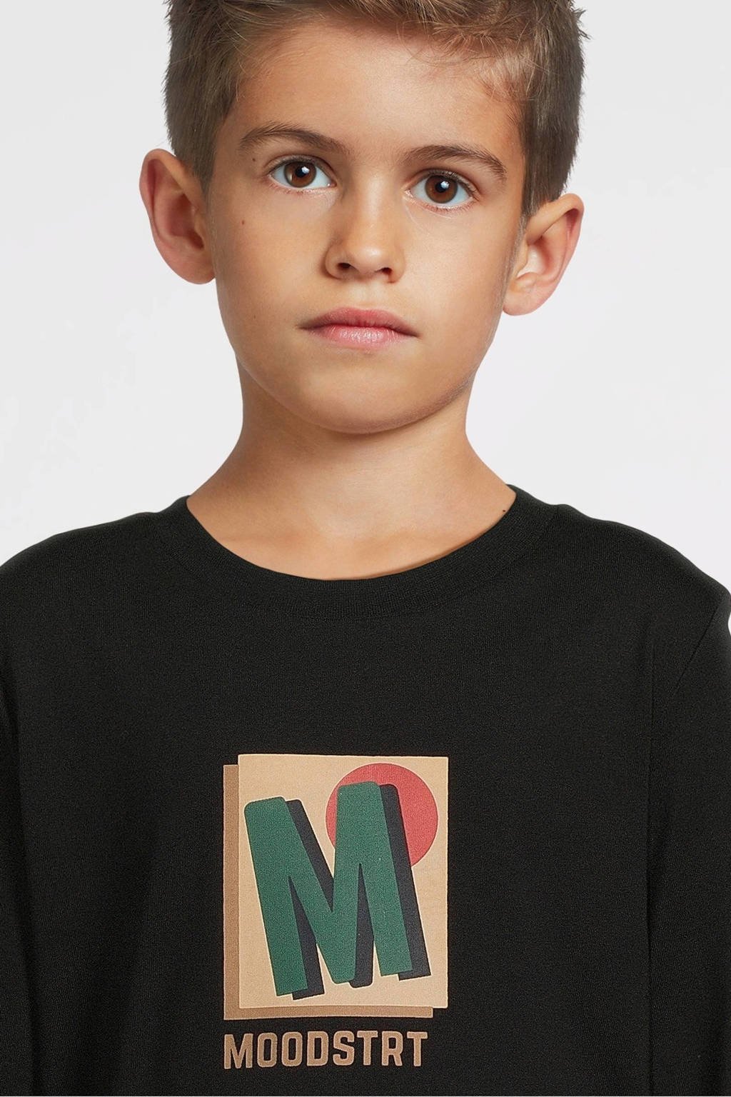 Moodstreet longsleeve Loek met printopdruk zwart