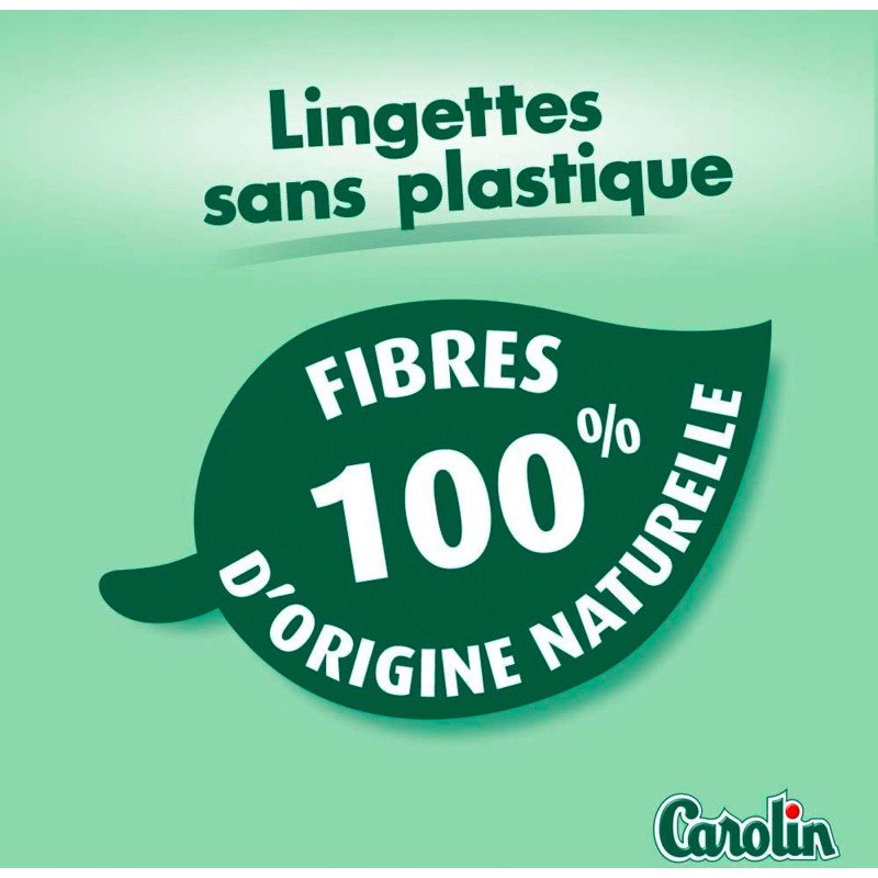 Lingettes nettoyantes extra-larges Carolin anti-bactérien - Eucalyptus - Paquet de 80