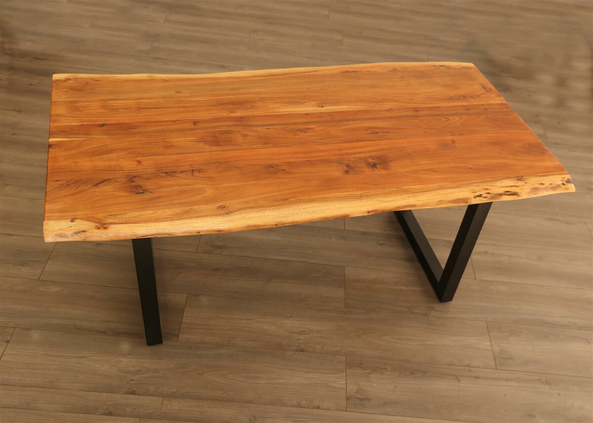 Sedex SPU Esstisch mit U-untergestell 200x100x76 cm schwarz/natur