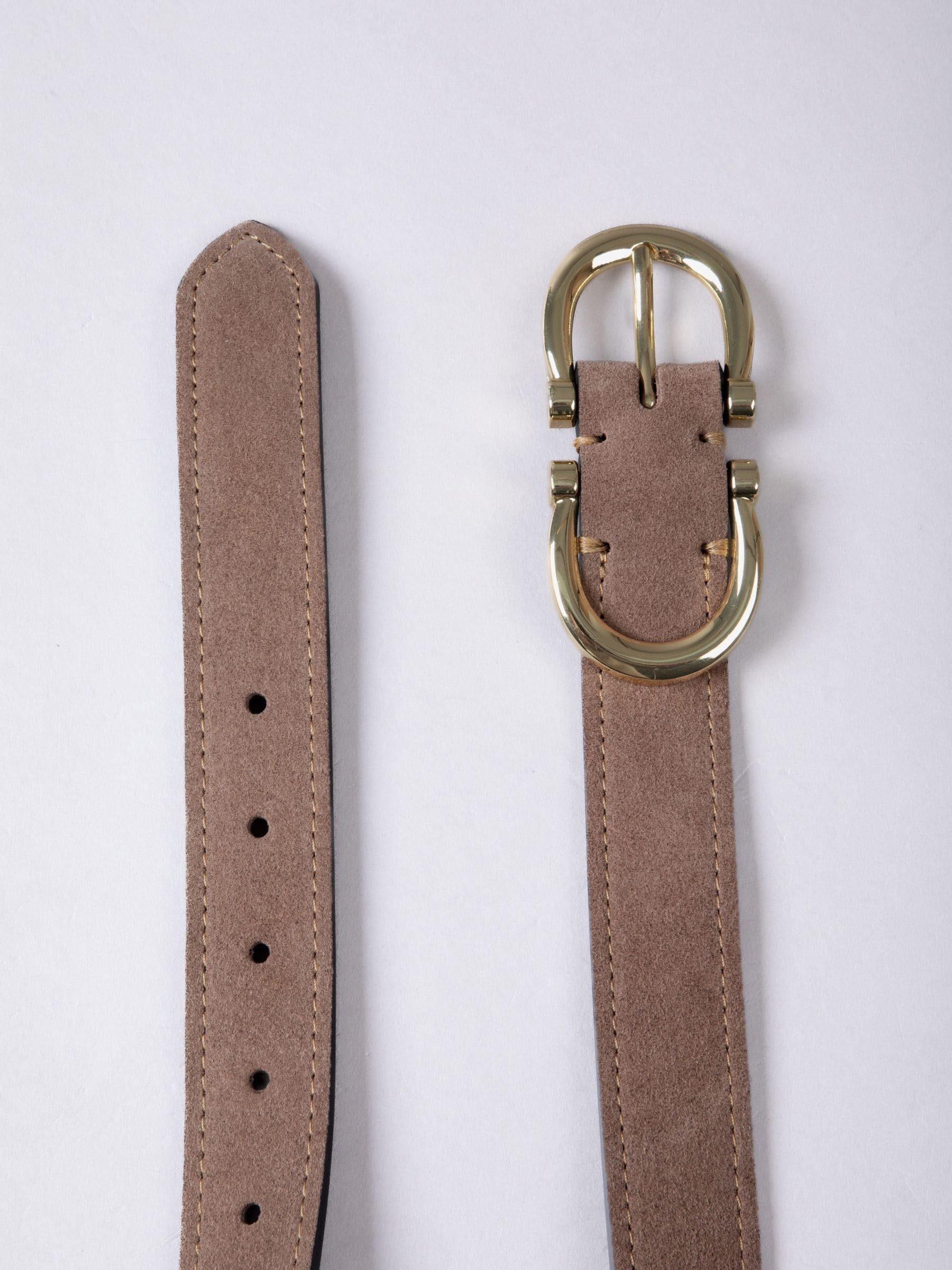 Taupe - Lakeland Leather Bowness Suède Riem met Dubbele Gesp