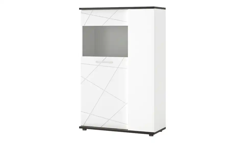 Highboardvitrine Venezia Tür mit Glaseinlage links
