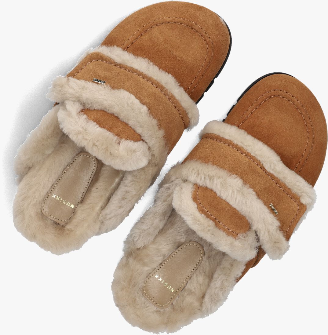 cognac nubikk instappers teddy fur