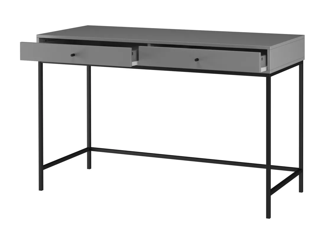 Celine | Bureau avec 2 tiroirs en mélaminé gris