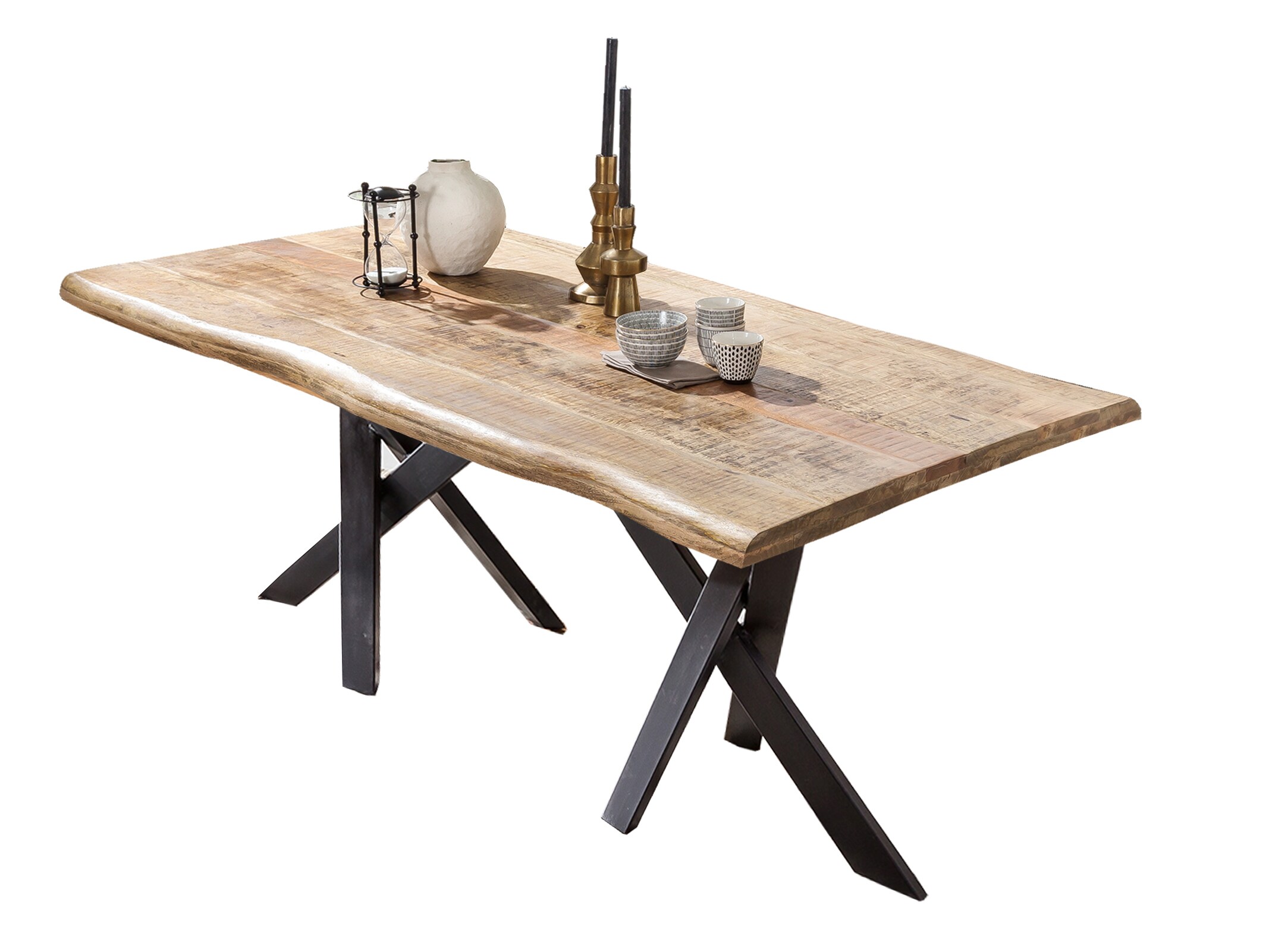 Tisch 180x90cm Mango Metall Holztisch Küchentisch Esstisch Speisetisch Esszimmer