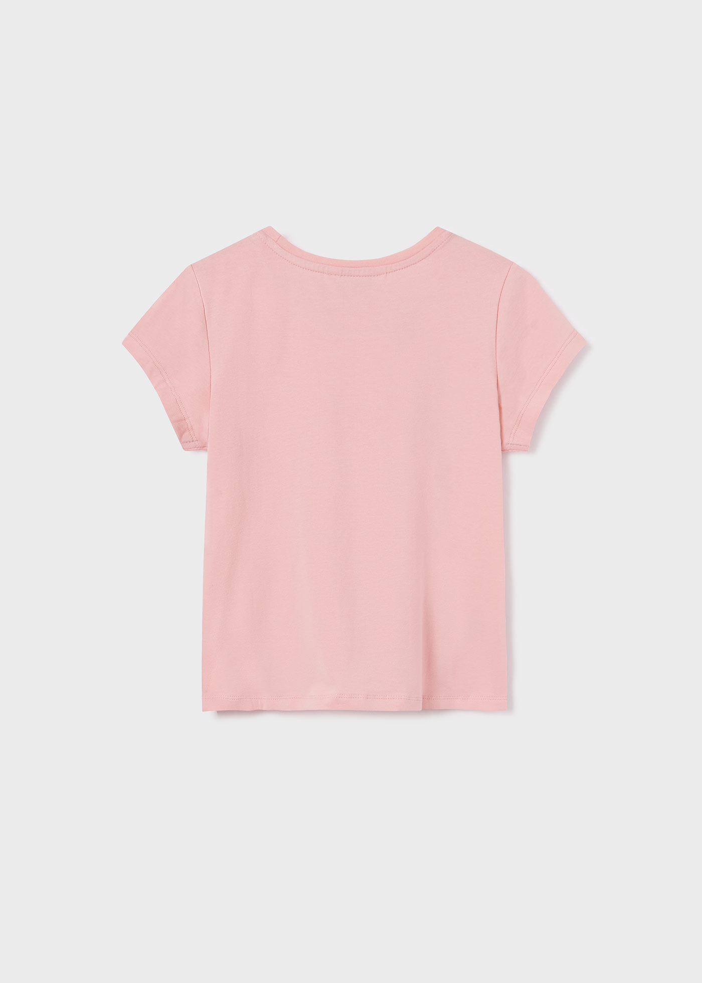 Camiseta de manga curta para meninas, feita de algodão sustentável.