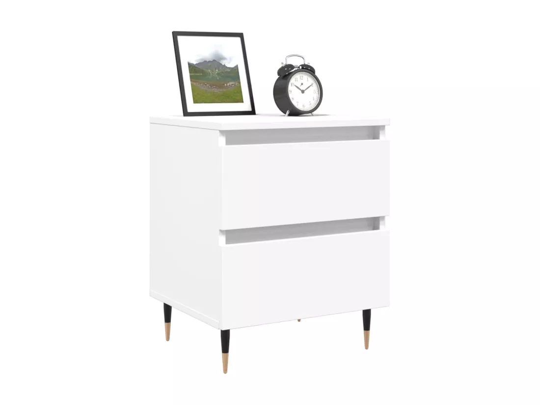 Table de chevet Blanc 40x35x50 cm Bois d’ingénierie