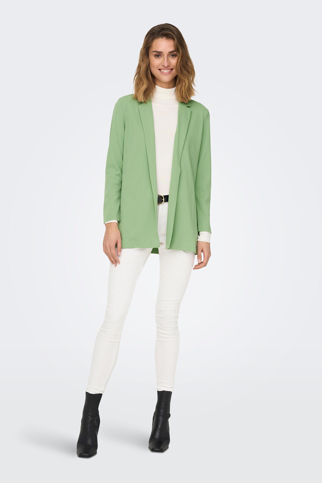 Blazer fluido com mangas compridas